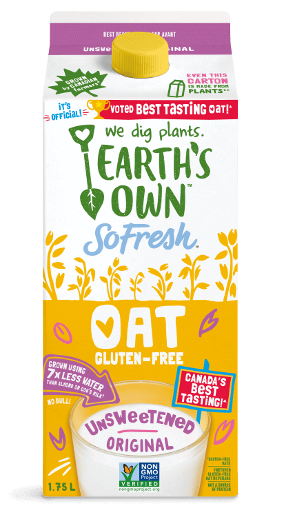 1.75L carton of Earth’s Own Unsweetened Original oat milk