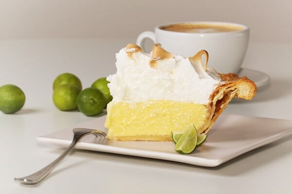Key lime pie with meringue