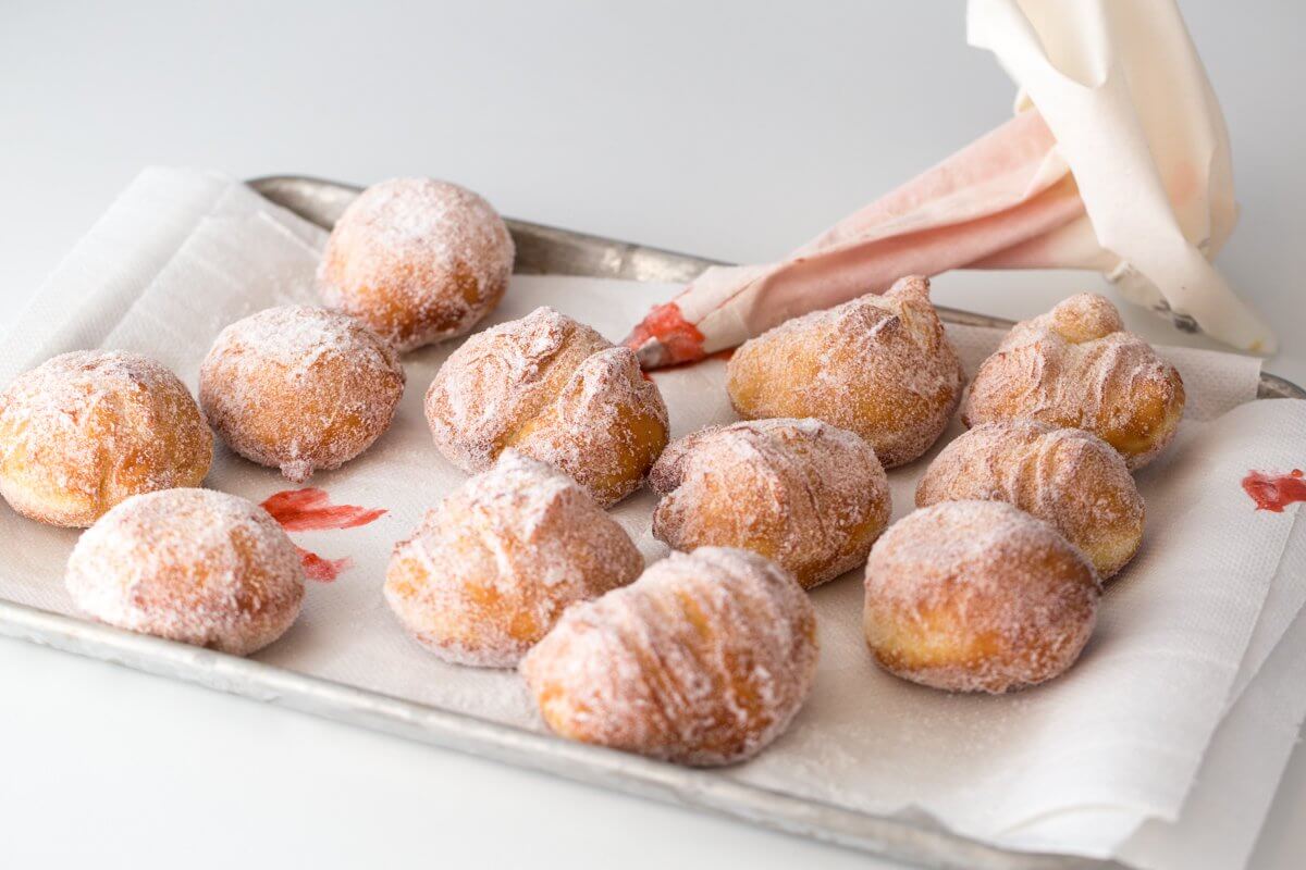 Homemade jelly-filled doughnuts
