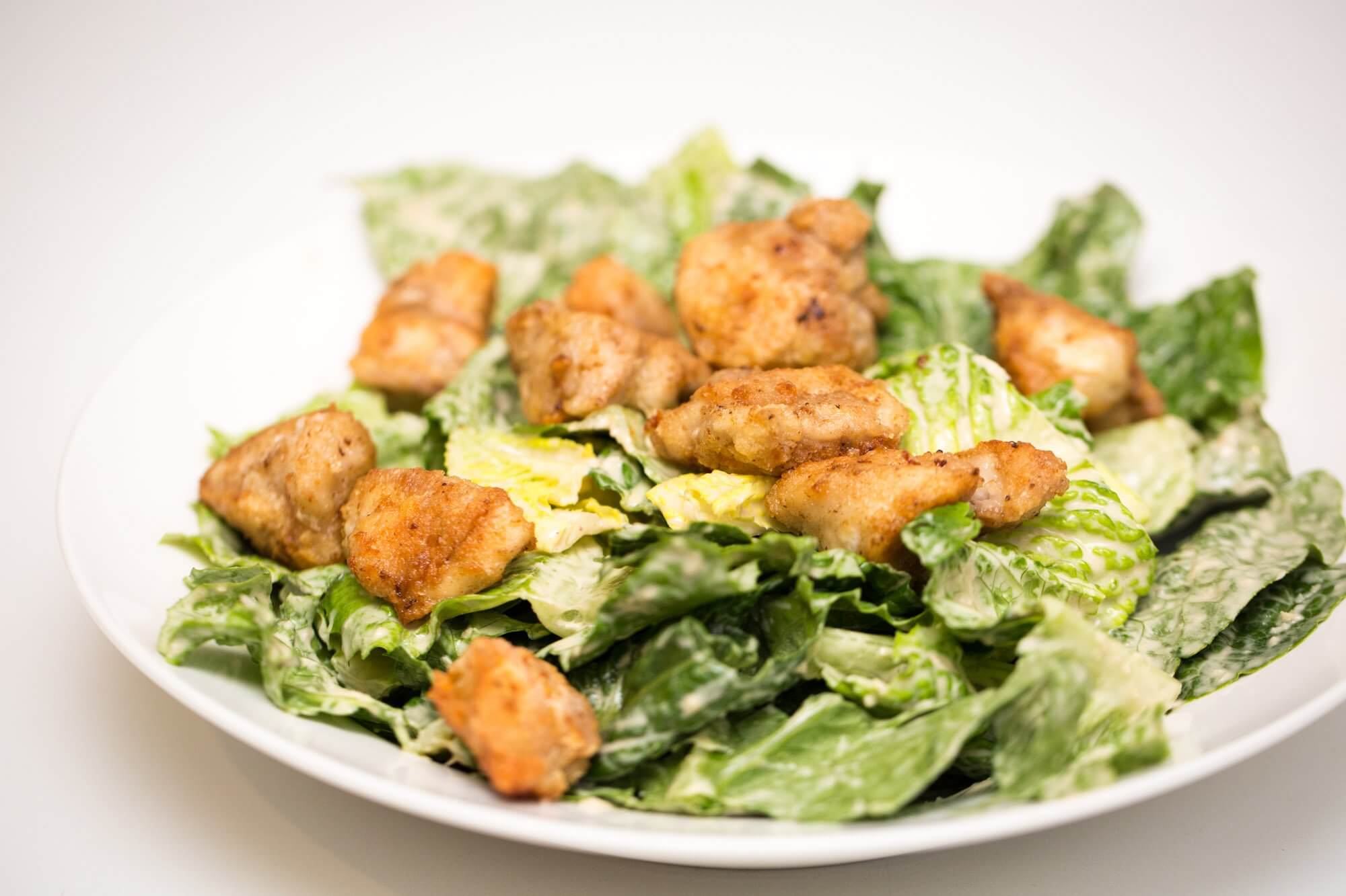 Classic Caesar salad with chicken croutons