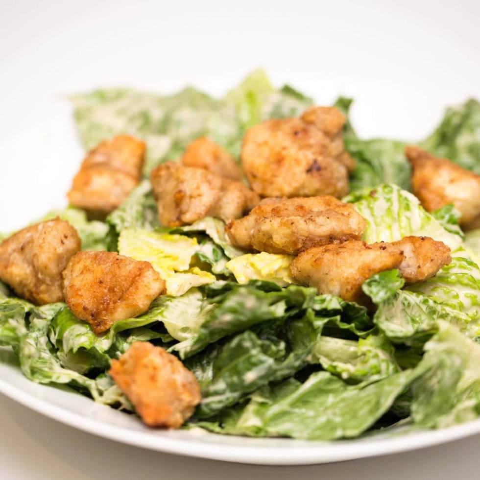 Classic Caesar salad with chicken croutons